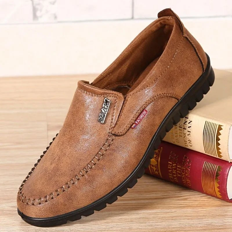 老北京布鞋男中老年软底防滑防臭休闲鞋一脚蹬懒人鞋套脚爸爸男鞋