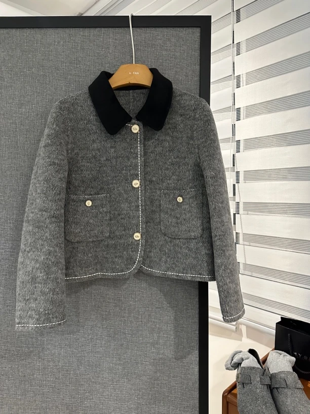 MIMO觅墨「独立的你」小香风双面羊毛减龄短款毛呢外套