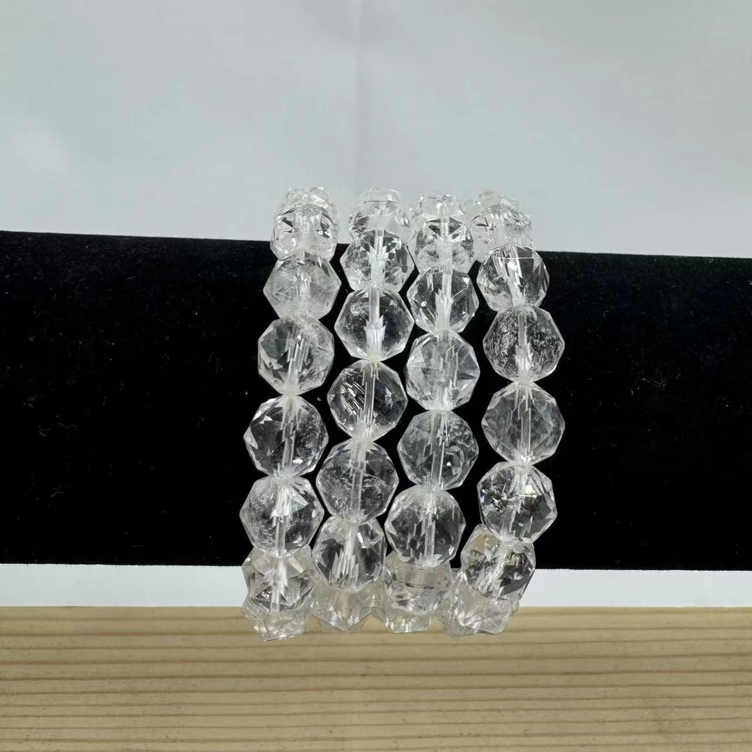 [云上水晶] 天然喜马拉雅白水晶切面9mm手串 Z231 多样性发其一