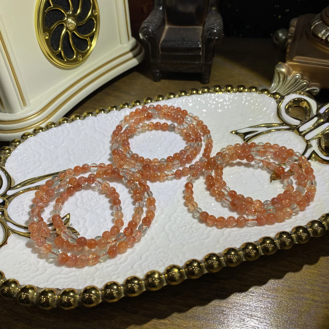 D121-天然阿鲁沙手串多圈金太阳手链-多样性发其一