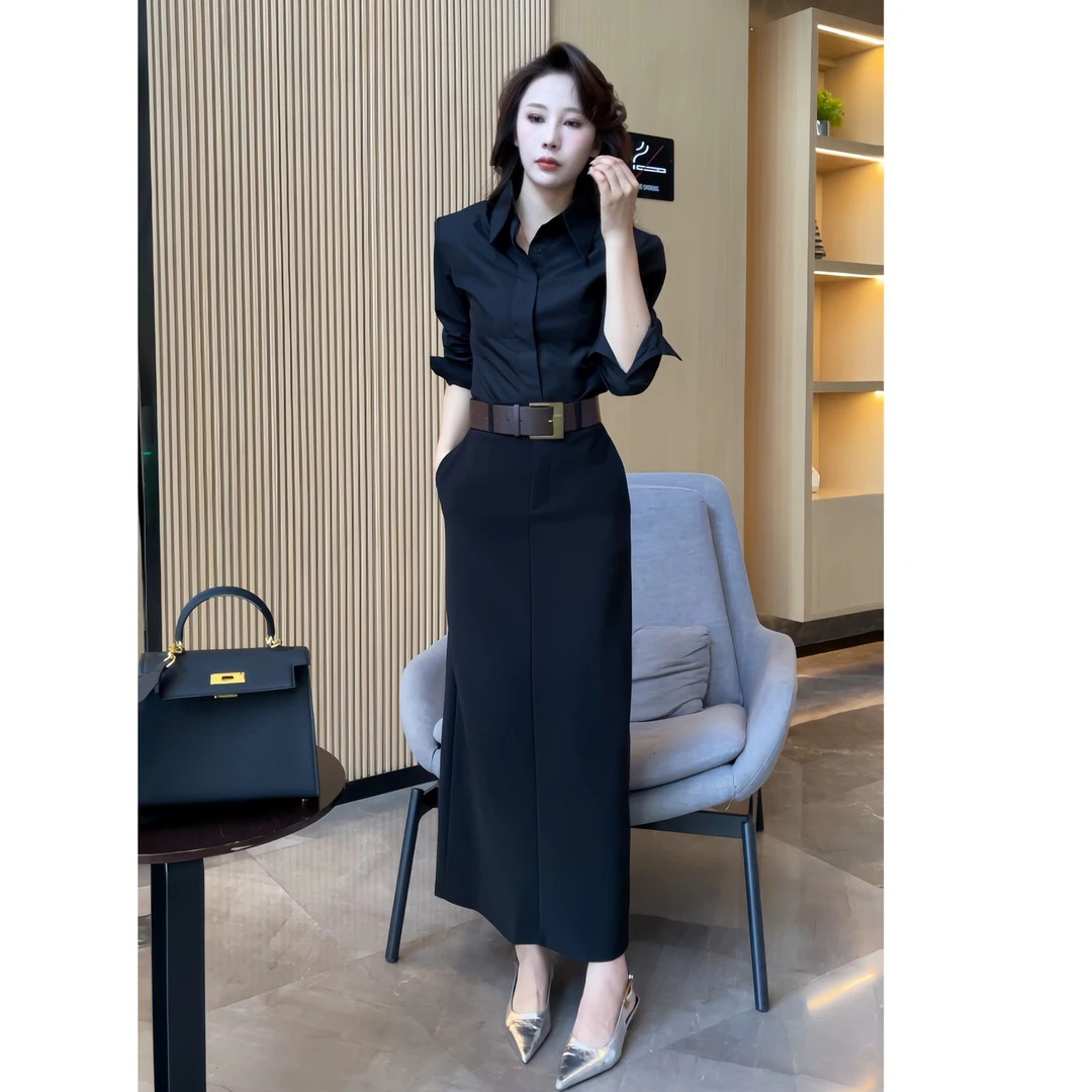 【梦婷家】新款高级设计感高腰显瘦半身裙-25310