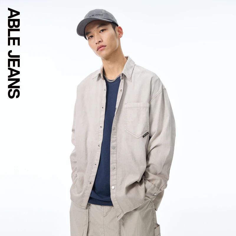 ABLE JEANS 25夏季新款男士时尚休闲超宽松街头大衬衫