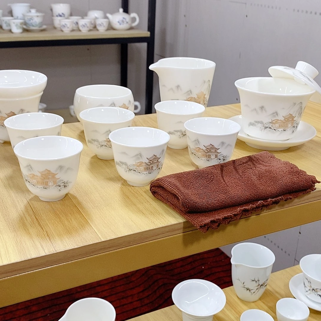 羊脂玉白瓷茶茶具套装