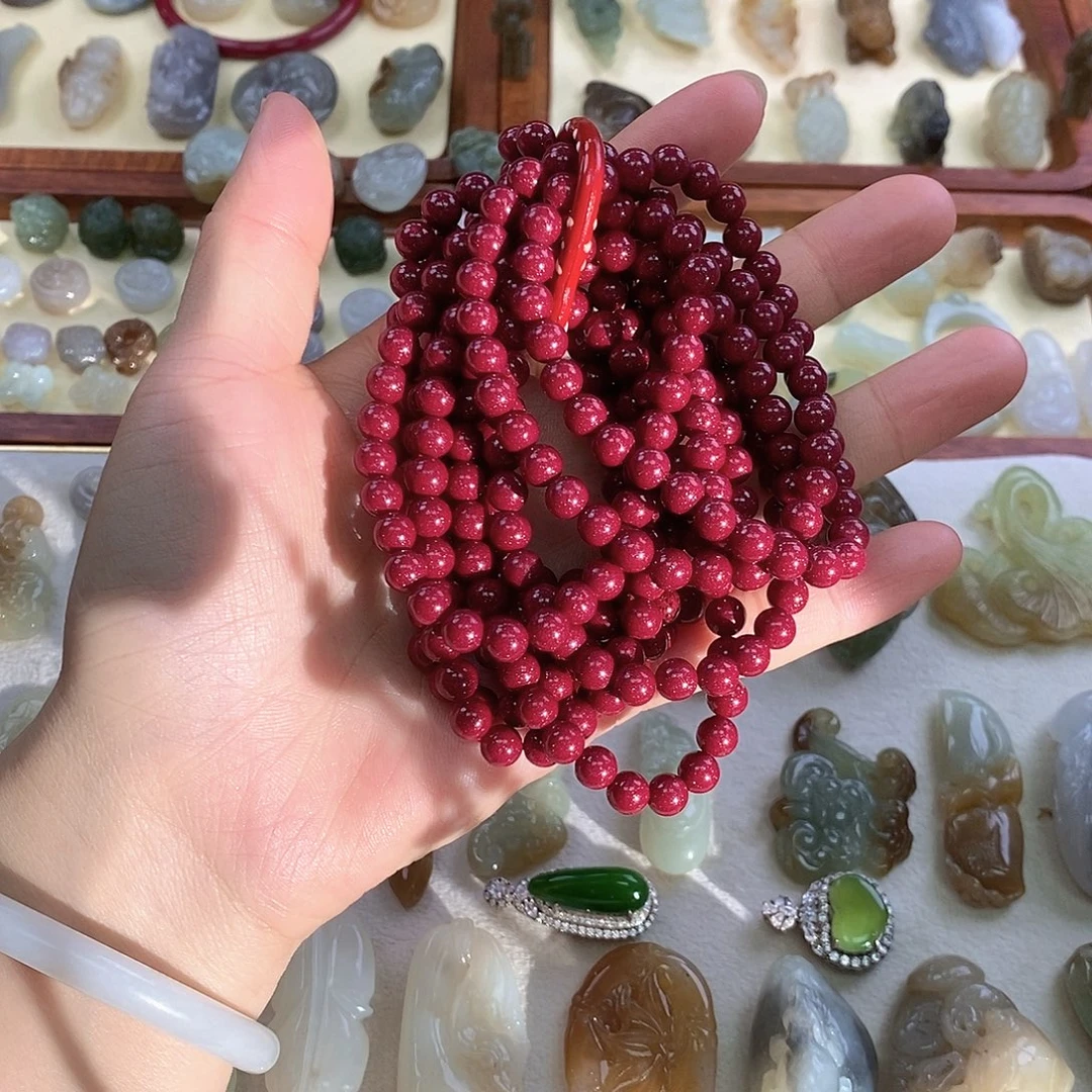 天然辰砂朱砂紫金沙耳钉