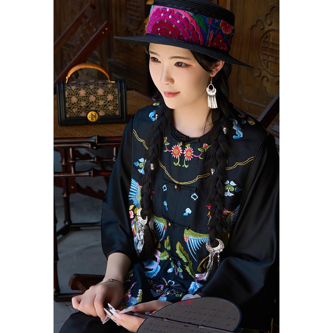 娜家·国风【双宫凤舞九天】中式刺绣重工马甲NJL(2113)