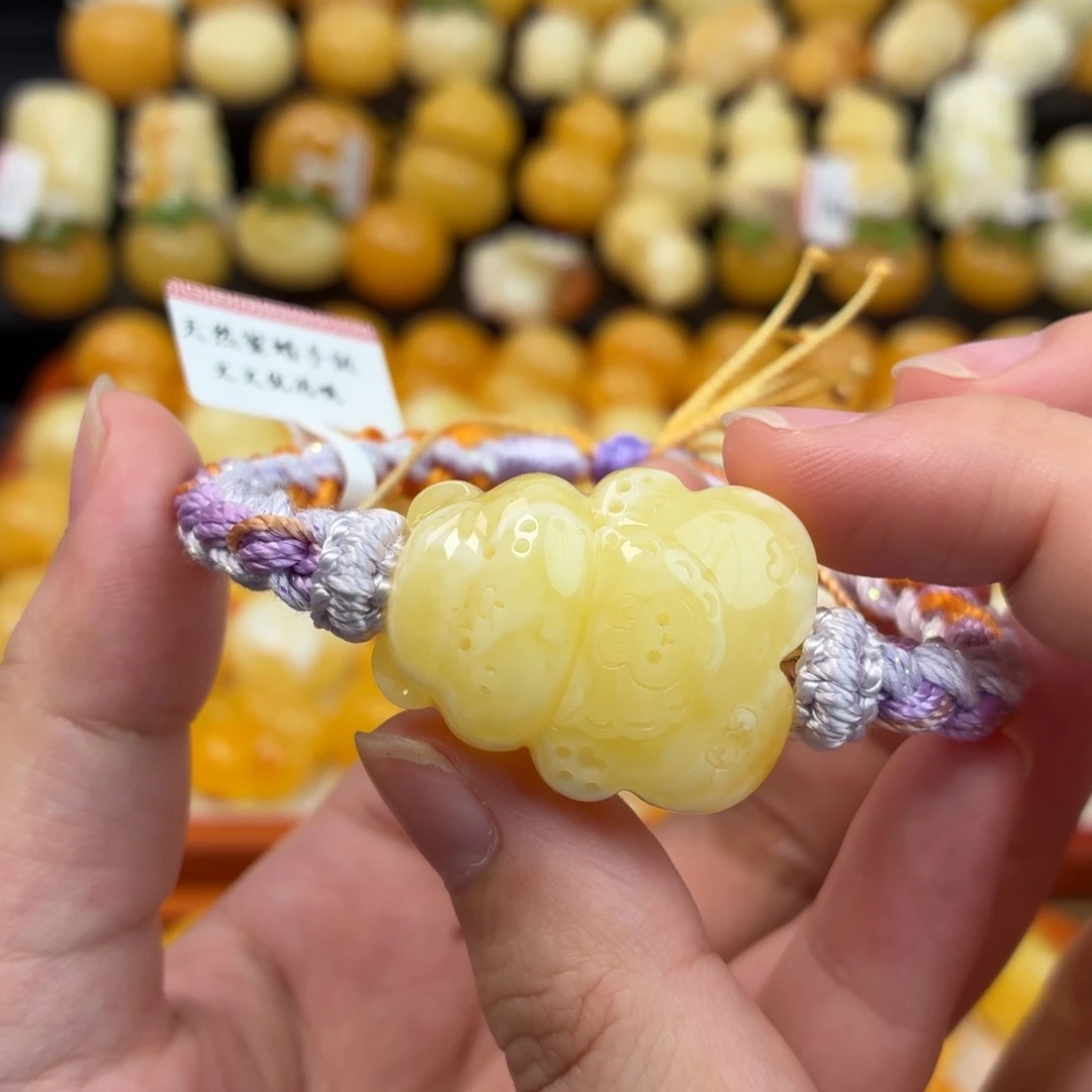 蜜蜡未镶嵌毛衣链蜜蜡