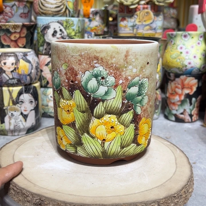 景德镇红陶精品手绘陶瓷