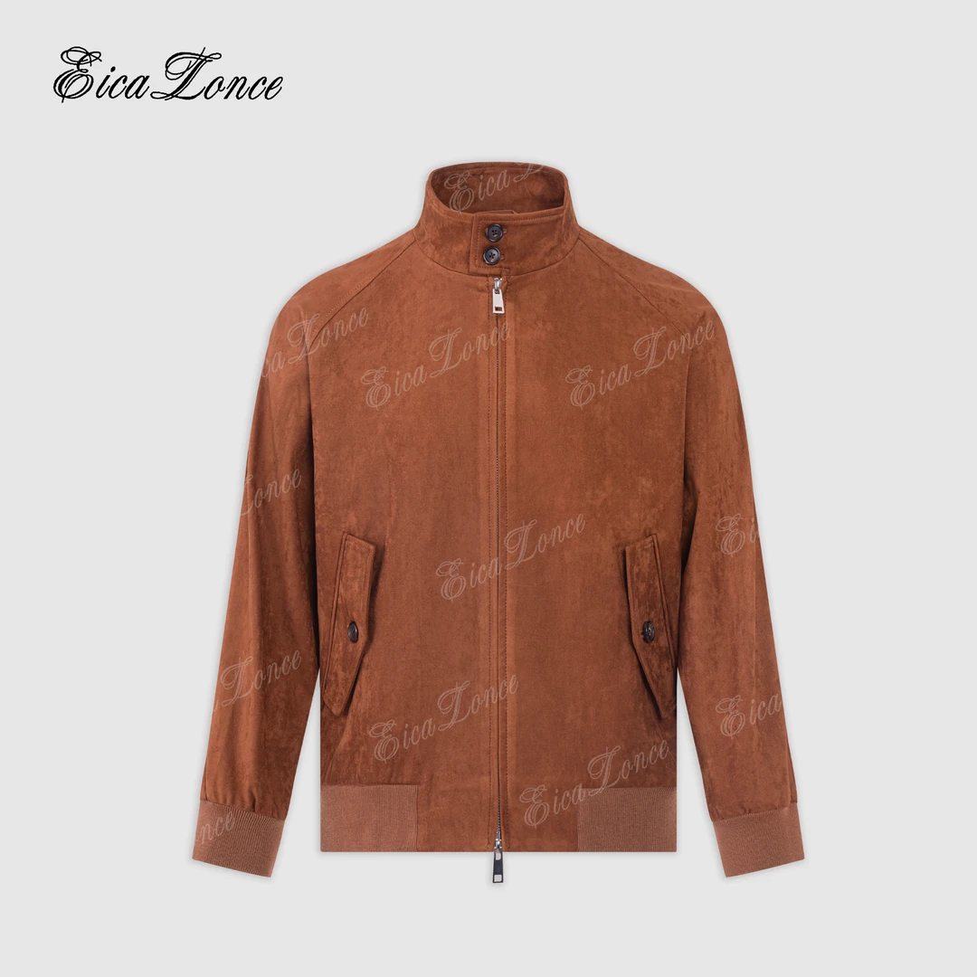 意卡伦萨 P家秋季新款原版定制男士绒面皮飞行员夹克外套BA2381