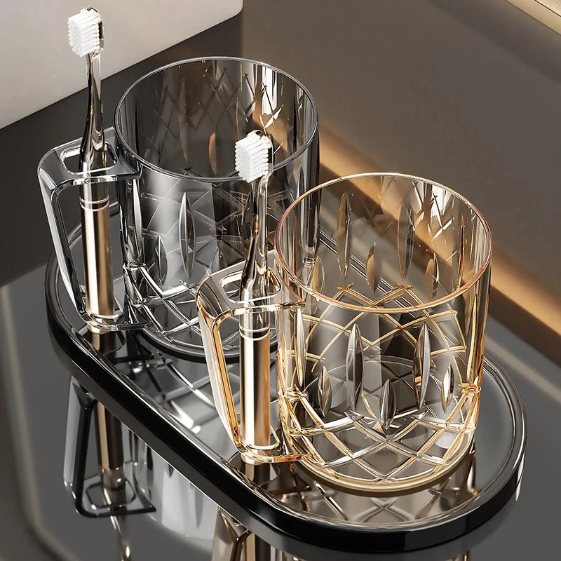 刷牙杯子漱口杯2025新款高颜值牙具杯一家三口洗漱杯防霉抗菌情侣