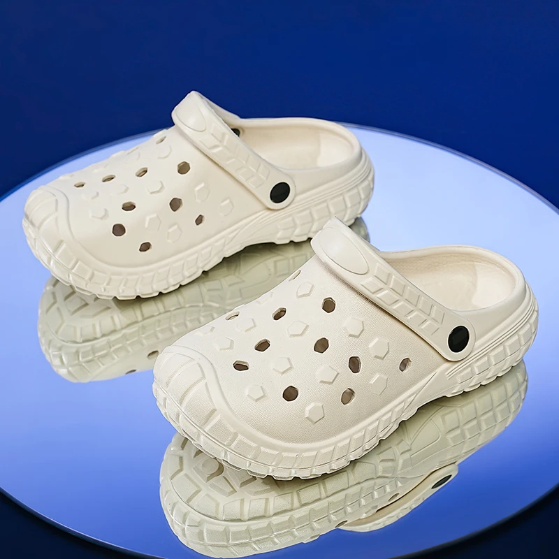 透气包头休闲极简风儿童潮流洞洞鞋沙滩鞋耐磨软底厚底凉拖鞋