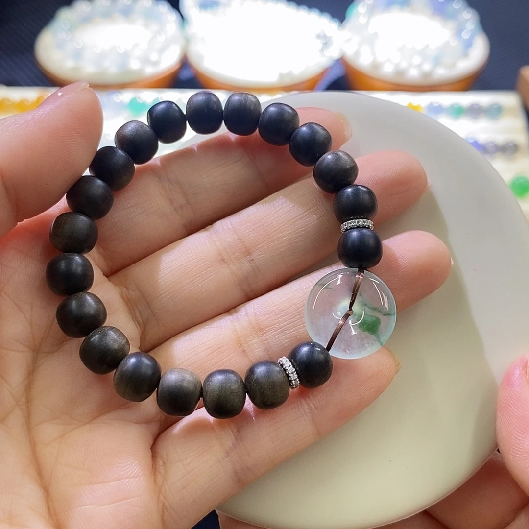 翡翠未镶嵌挂件平安扣手串