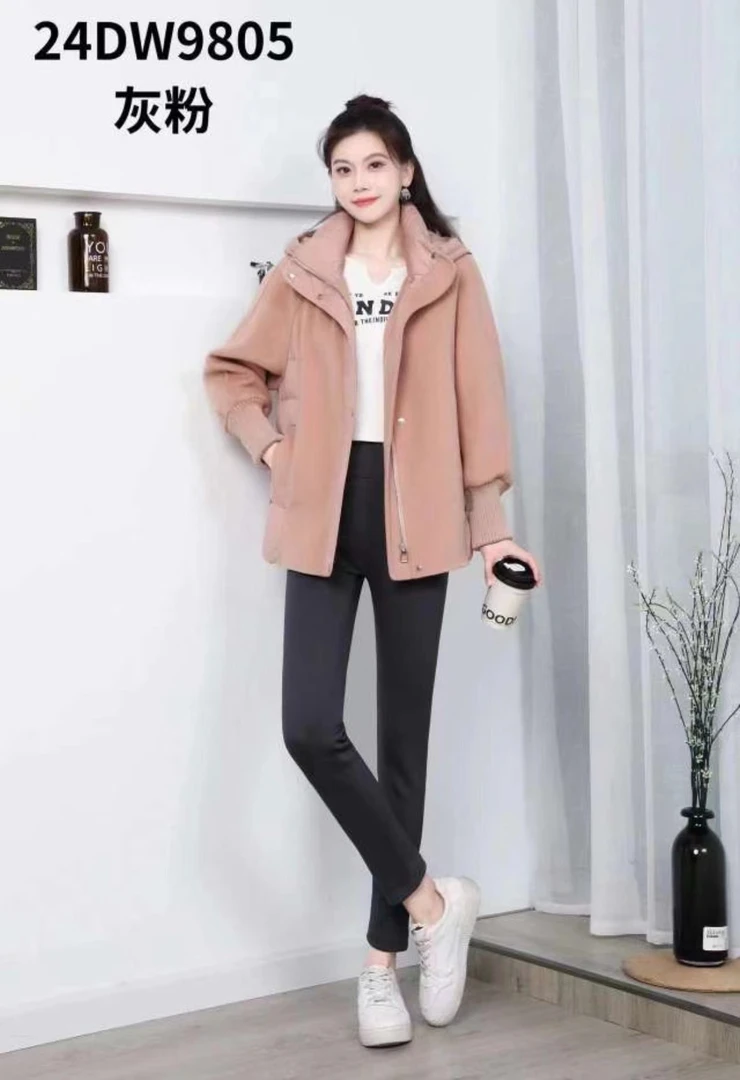 羽绒服女中长款2025年新款时尚连帽显瘦外套--9805