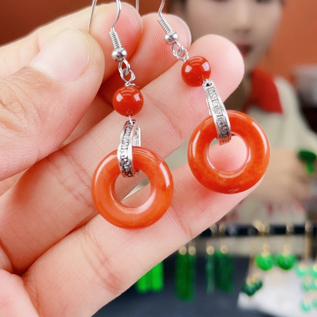 翡翠未镶嵌耳饰饰品