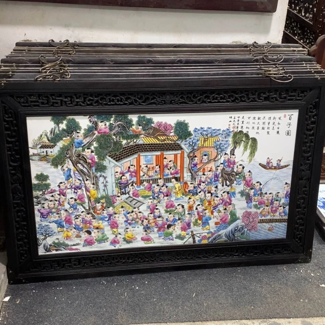 瓷片120*76 景德镇瓷板画柴窑烧制