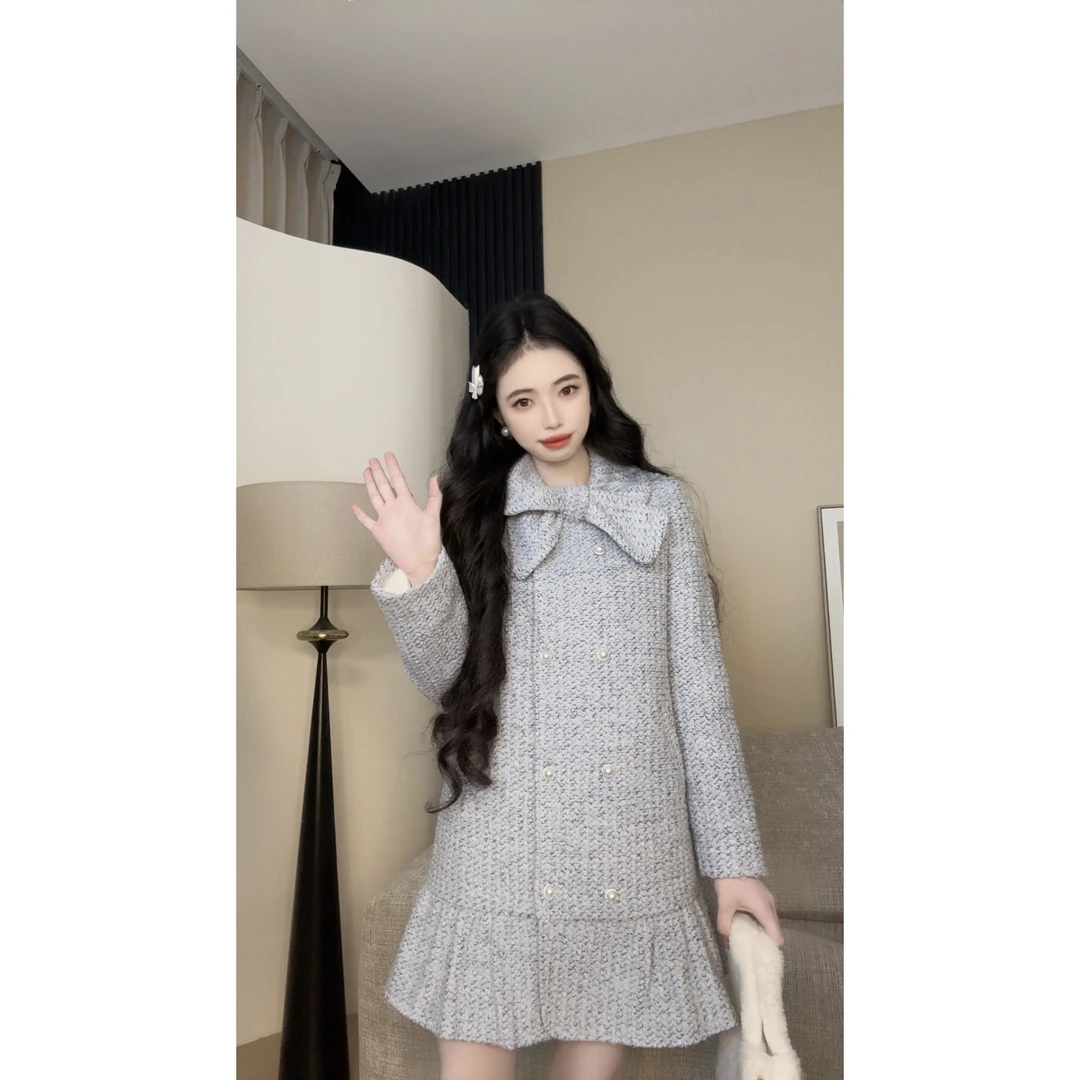 【露丝羽绒外套】原创设计师羊毛气质90白鸭绒女装法式温柔冬季