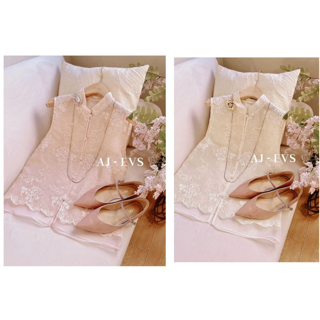 AJ-EVS【温婉柔美· 进口绣花重工马甲】