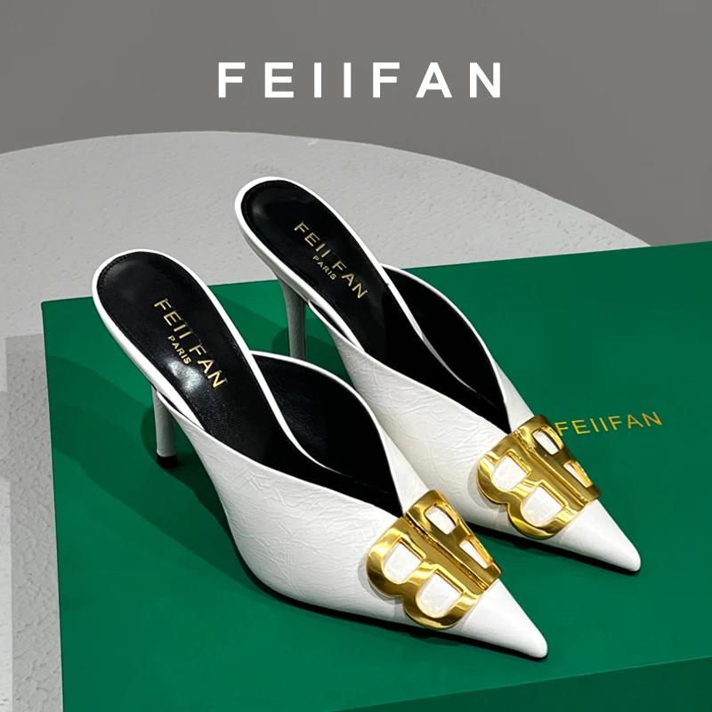 【现货】包头半拖鞋女2025春夏新款细跟外穿气质绝美高跟鞋凉鞋7750