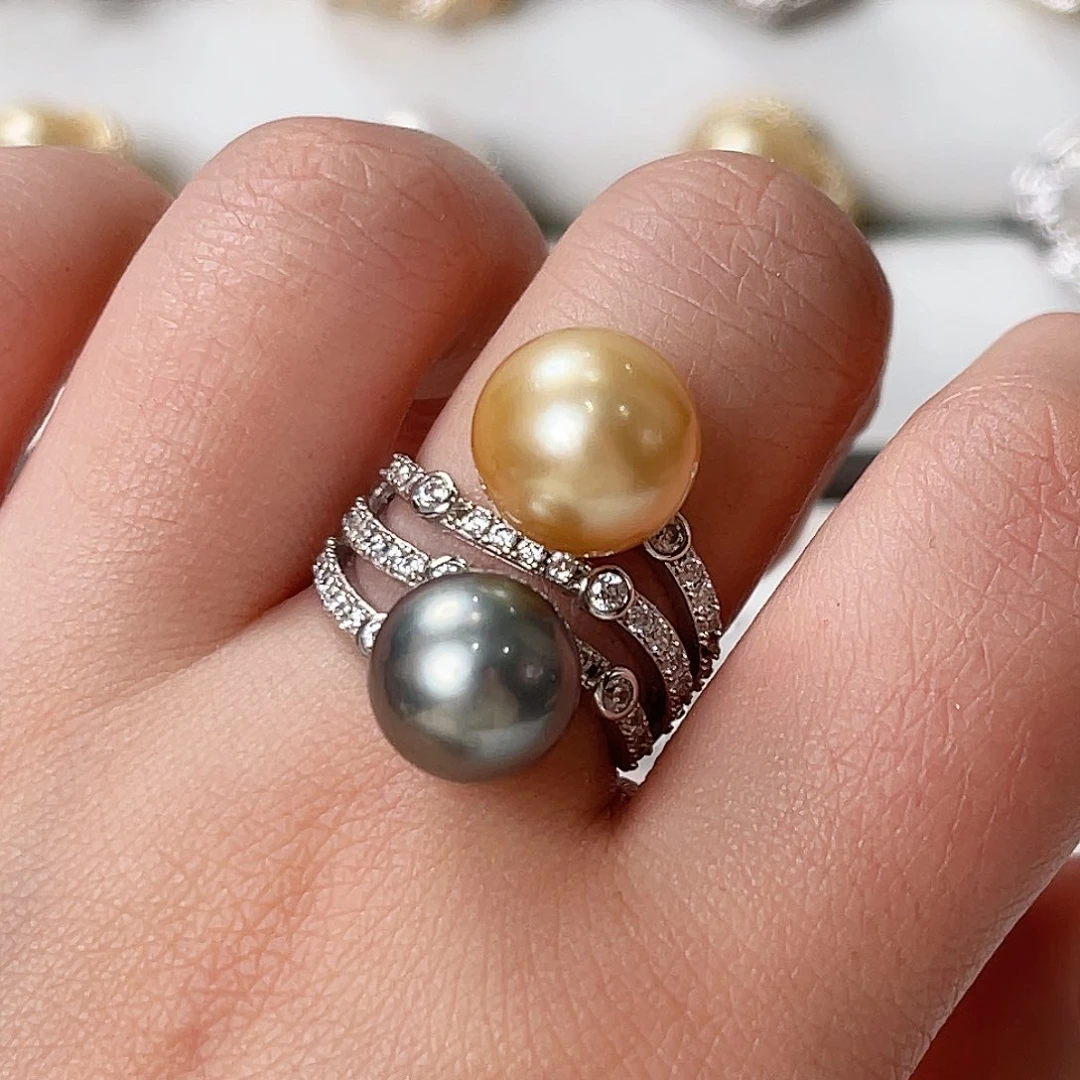 海水珍珠戒指银S925镶嵌