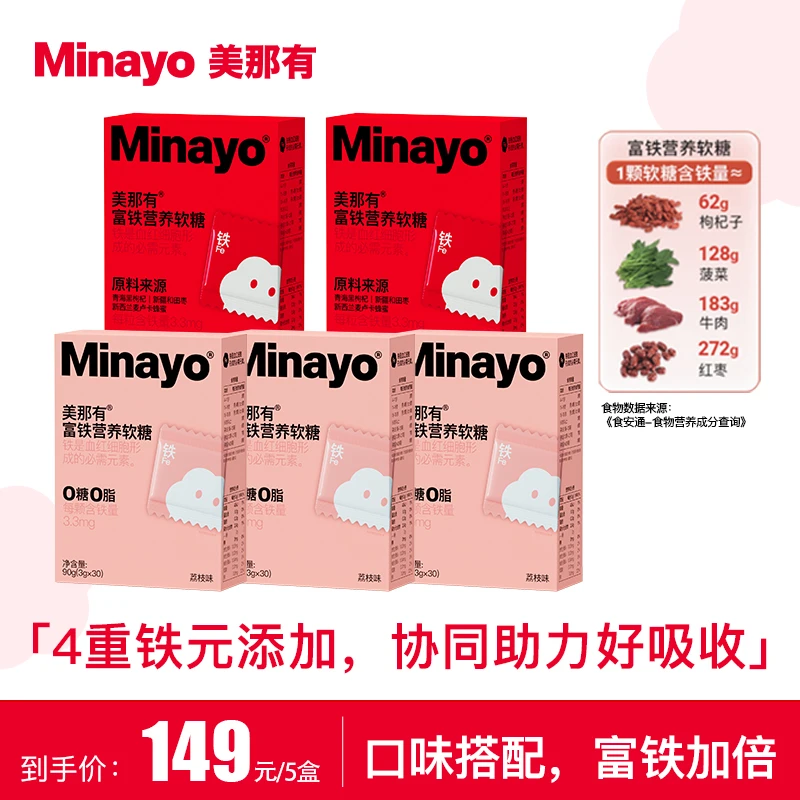 Minayo美那有富铁软糖铁元素fe女性健康孕妇 ZY