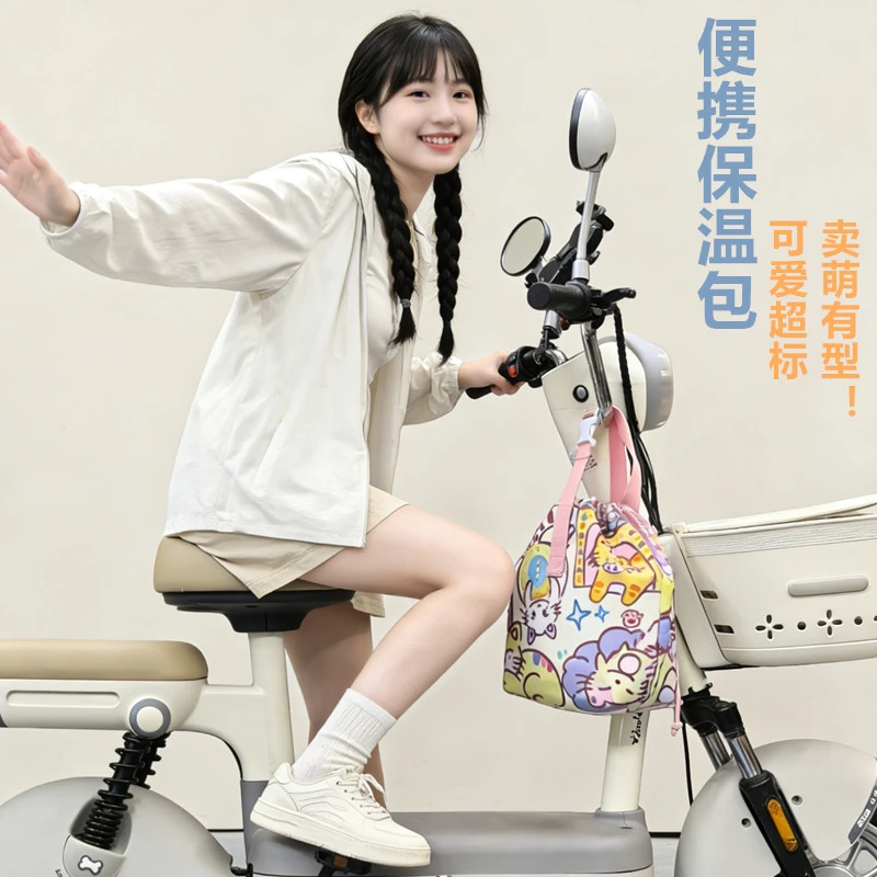 帆彩新款便携电动车保温包手提手拎大容量上班族带饭保温袋手提包