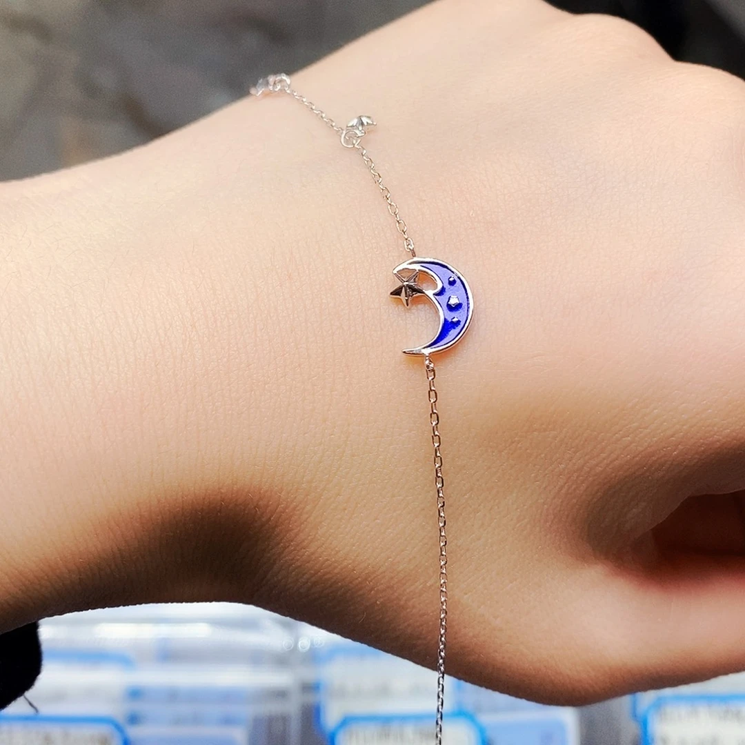 无925银日月星辰925银手链