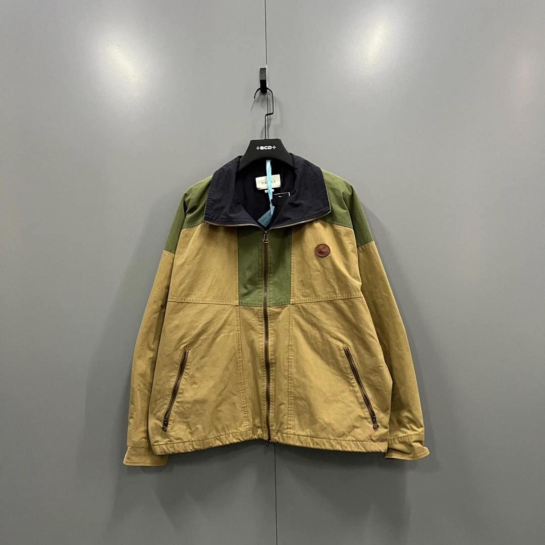 GUCCI 古驰 拼色徽标logo拉链夹克 52码/95新/18200/fg205377