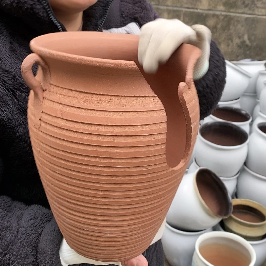 紫砂花盆瑕疵口20高26