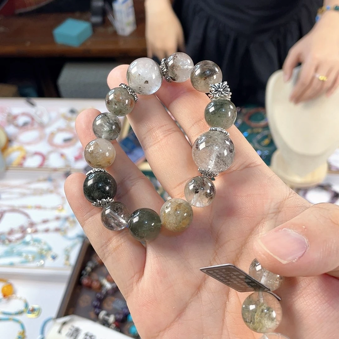 水晶手链银S925镀金镶嵌