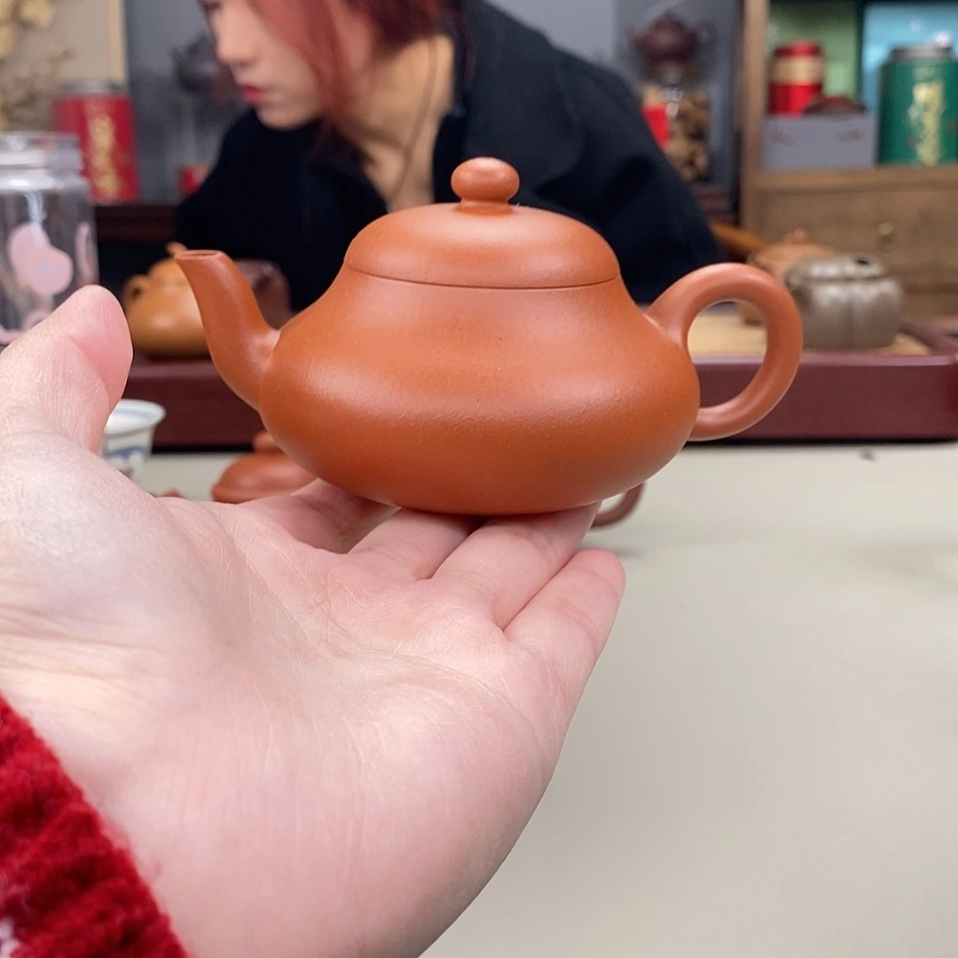 茶壶紫砂生砂朱泥半手君德140cc