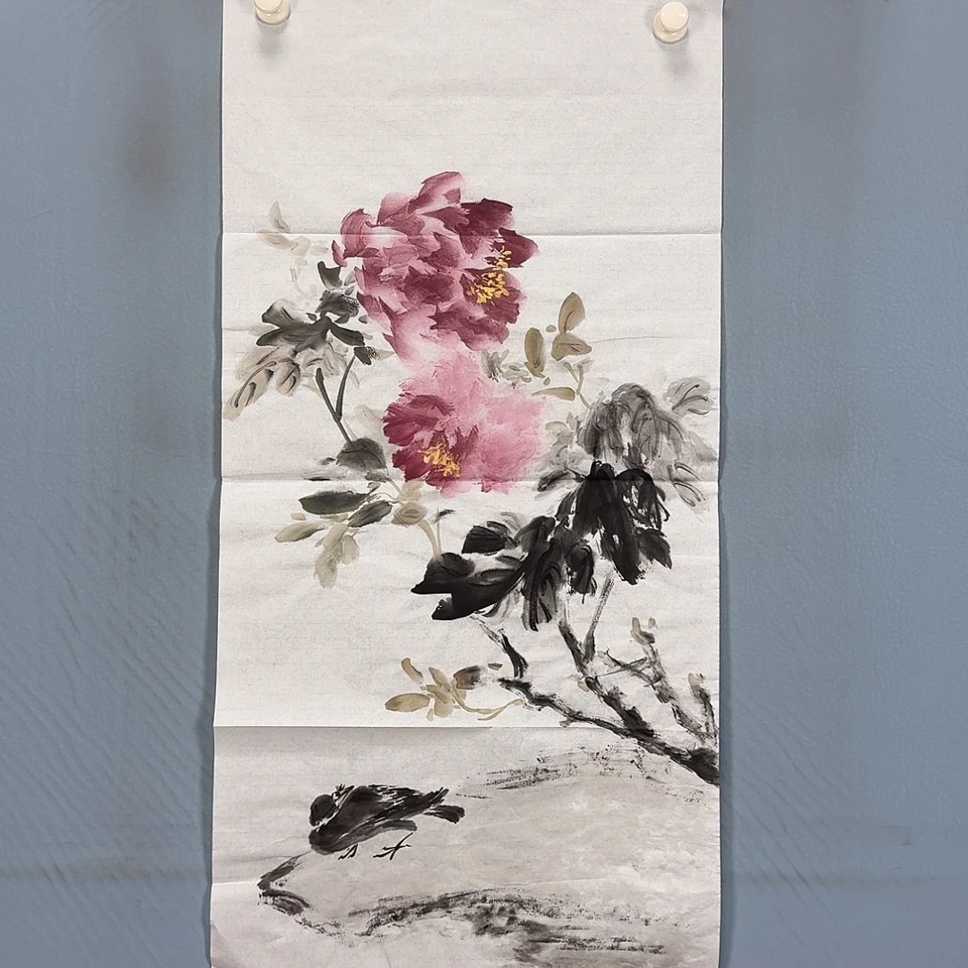 国画605 牡丹一如你的青花