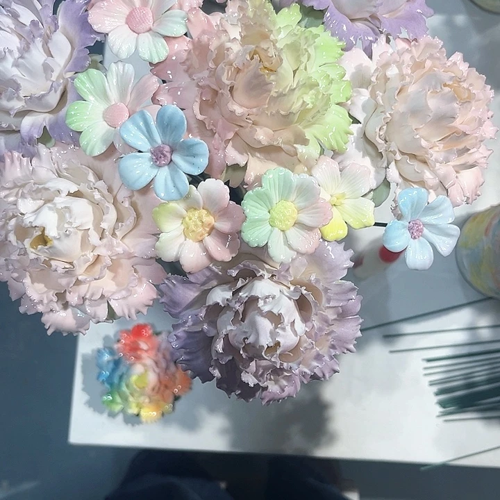 正品陶瓷手工陶瓷花花