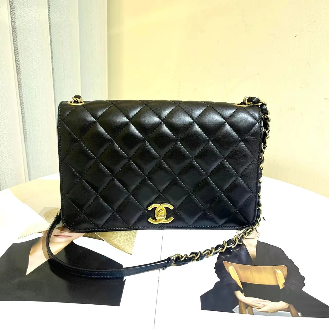 99新 Chanel/香奈儿 香奈儿风琴链条包黑金/优品