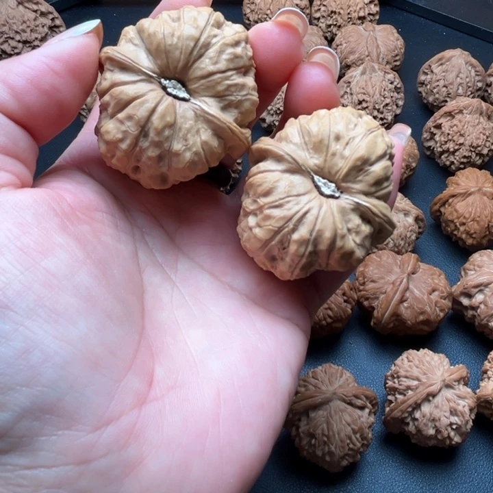 龙脊菩提吊坠文玩核桃南瓜一对有修