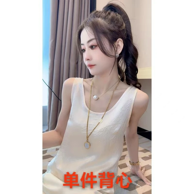 Si【冰感背心】显瘦无胸垫背心无袖性感薄款宽松纯色韩版设计感百