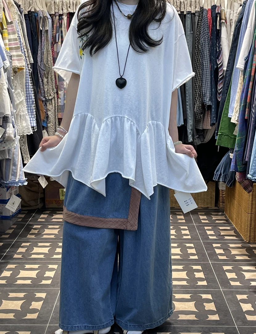 叨叨推荐款 YQ#5707#日系花边T恤 X