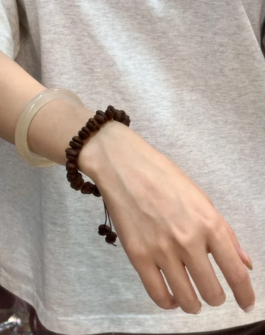 木质手链 咖啡豆手串季时尚简约显白个性手工气质单圈情侣款
