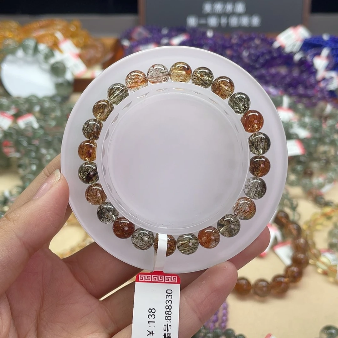 水晶手链未镶嵌小****沉单圈黑金超七