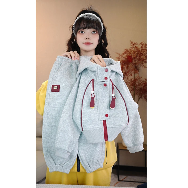 【高品质】儿童春装套装2025新款男女童中大童春秋洋气时髦A2018