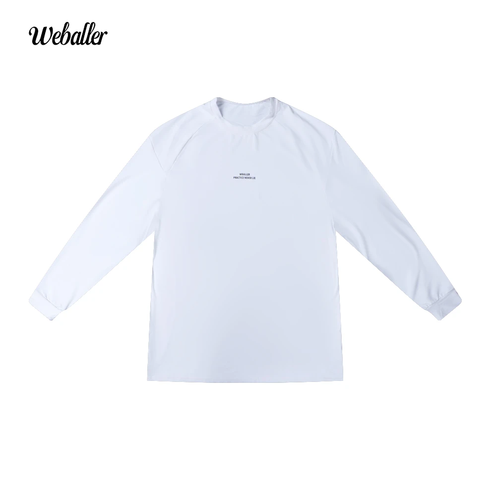 WEBALLER 美式投篮服长袖高弹打球训练纯色拼接印花长袖速干