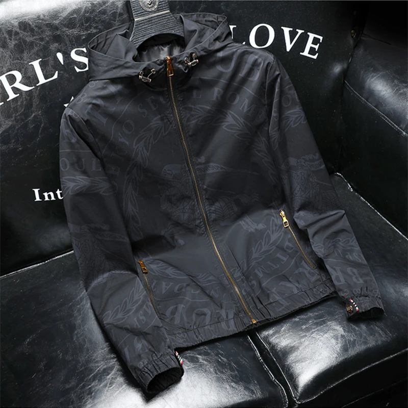 约蒂宾弗春秋季连帽夹克男帅气百搭个性轻奢潮牌男装上衣修身外套