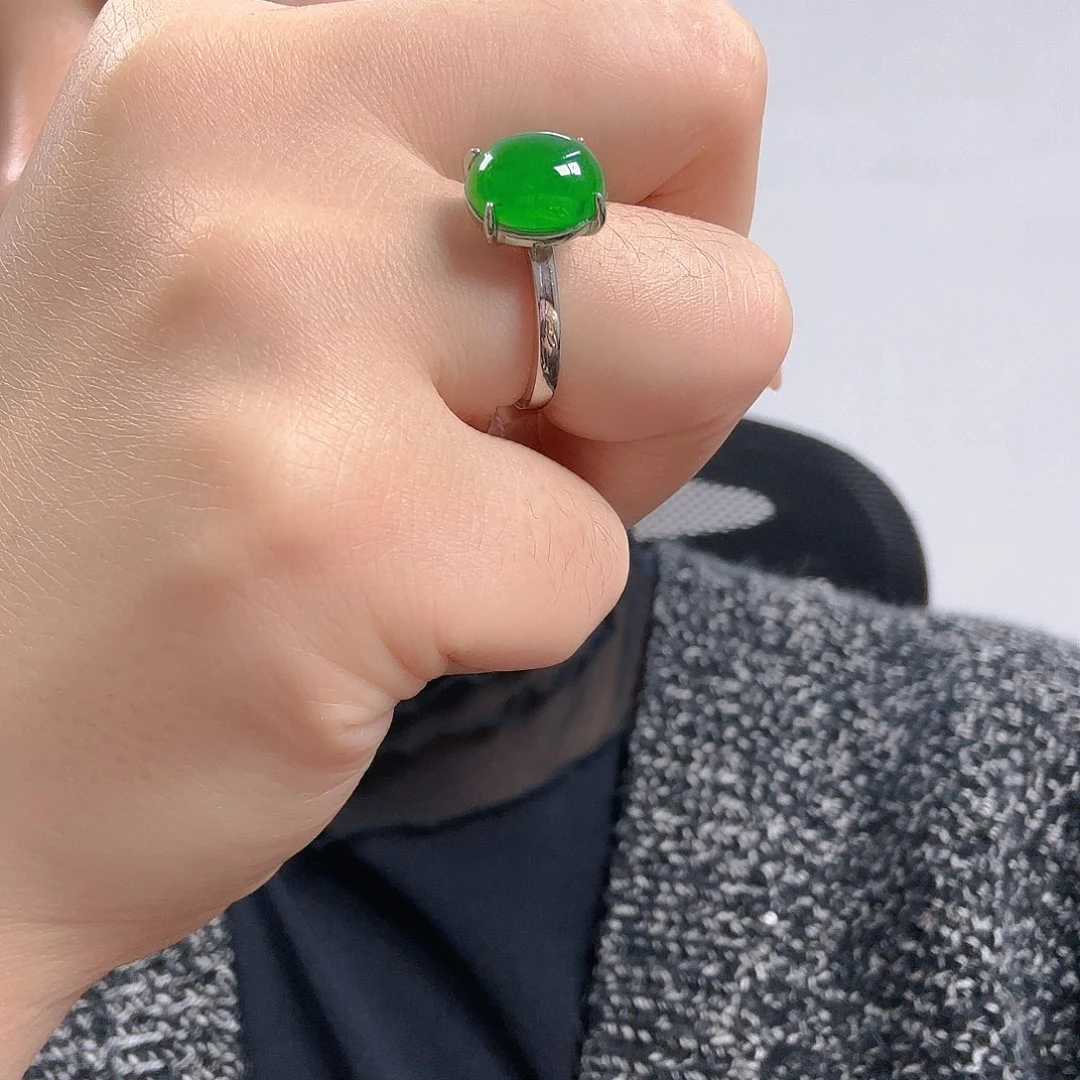 翡翠银S925镶嵌吊坠(不含链)