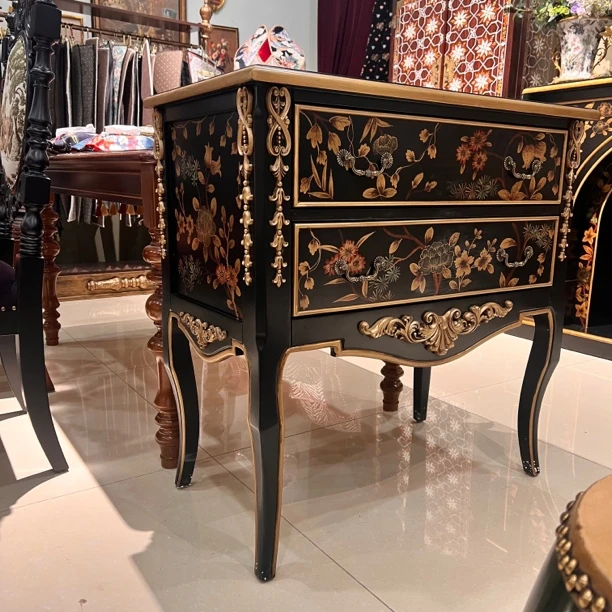 赤橙冰蓝｜复古法式中国风柜搭配家具（83*46*85）家用客厅玄关古典