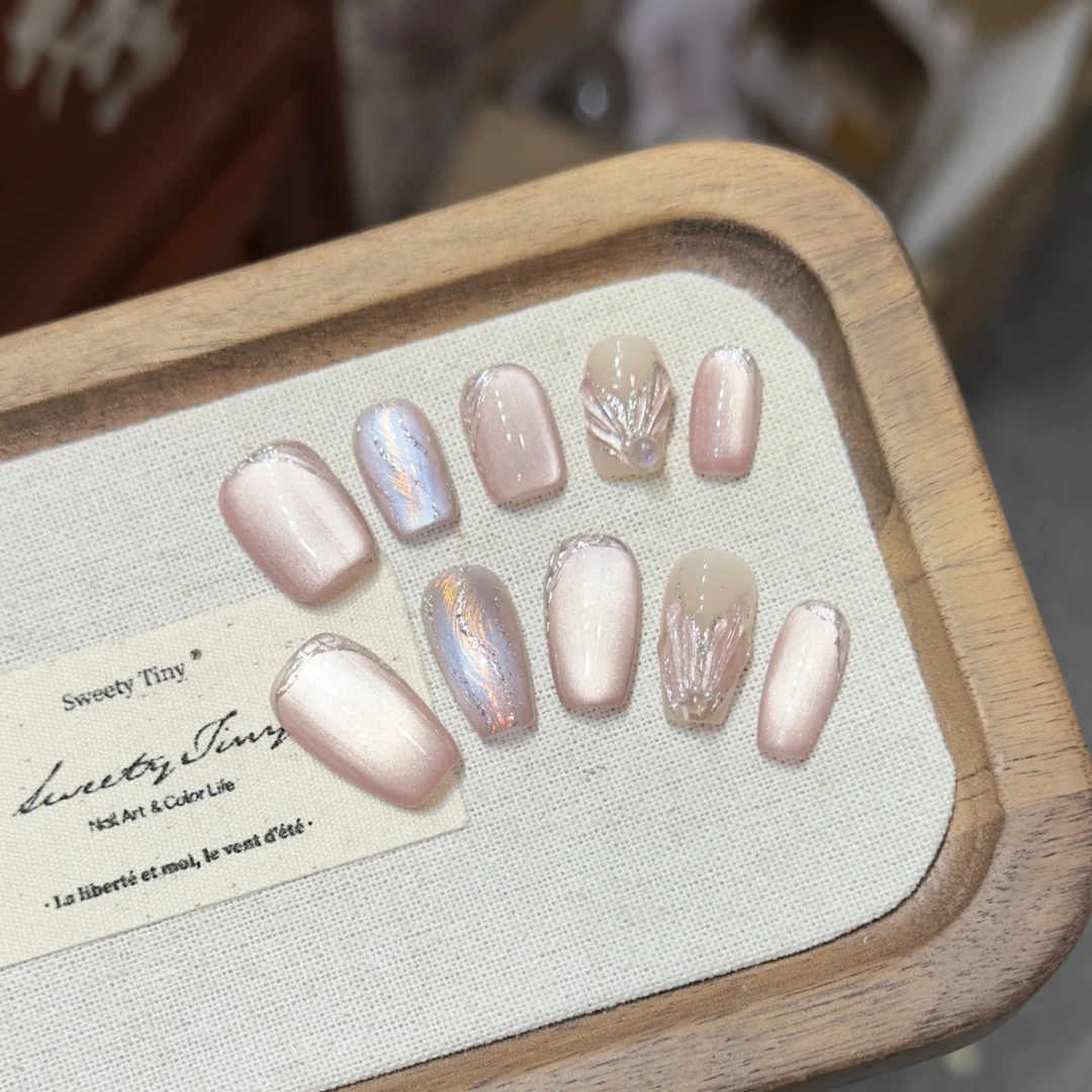 【水云间】纯手工穿戴甲气质穿戴式梯形光疗甲美甲师