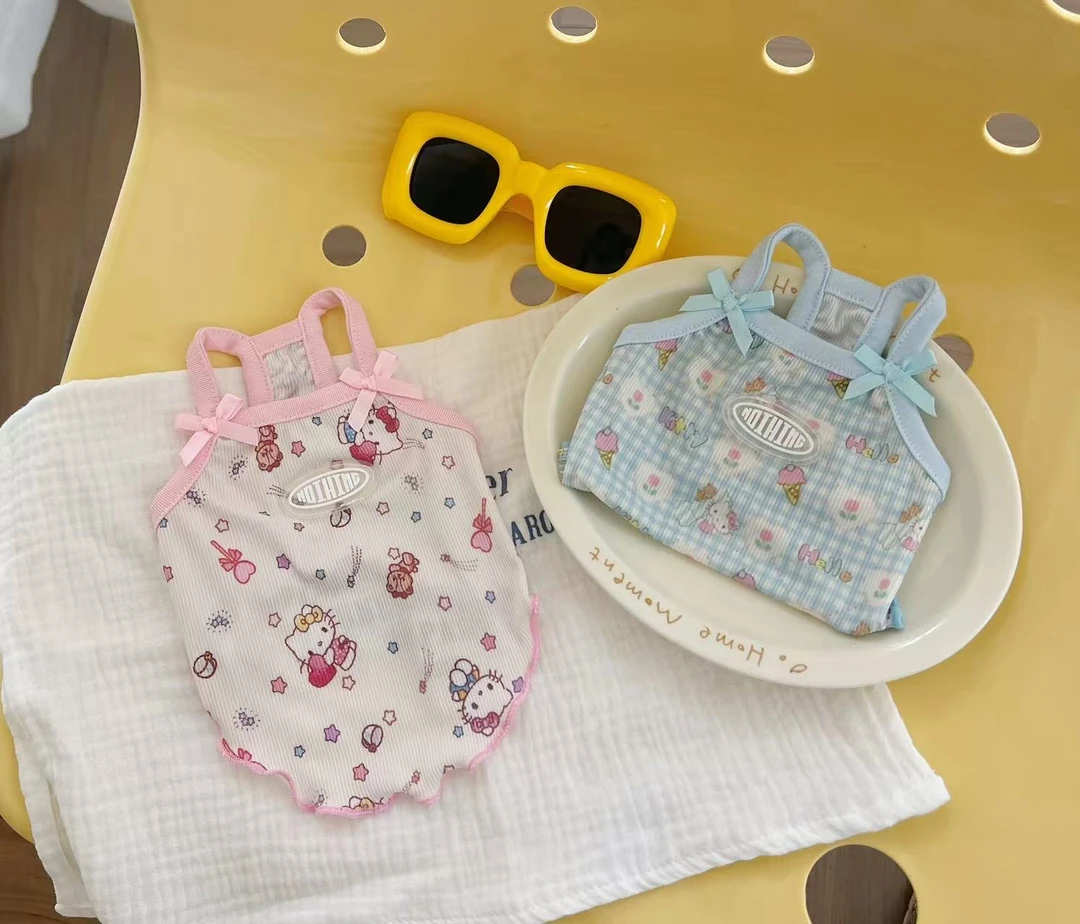 Kitty｜冰丝螺纹狗狗猫咪夏季凉感吊带背心小型犬衣服泰迪比熊