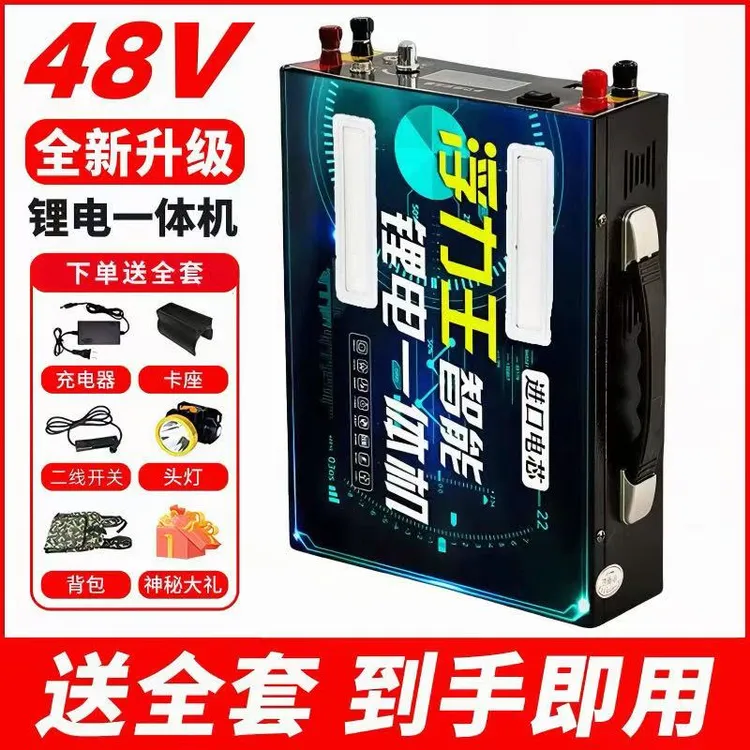  新款48V锂电池一体机全套大功率大容逆变升压便捷电瓶机头一体机