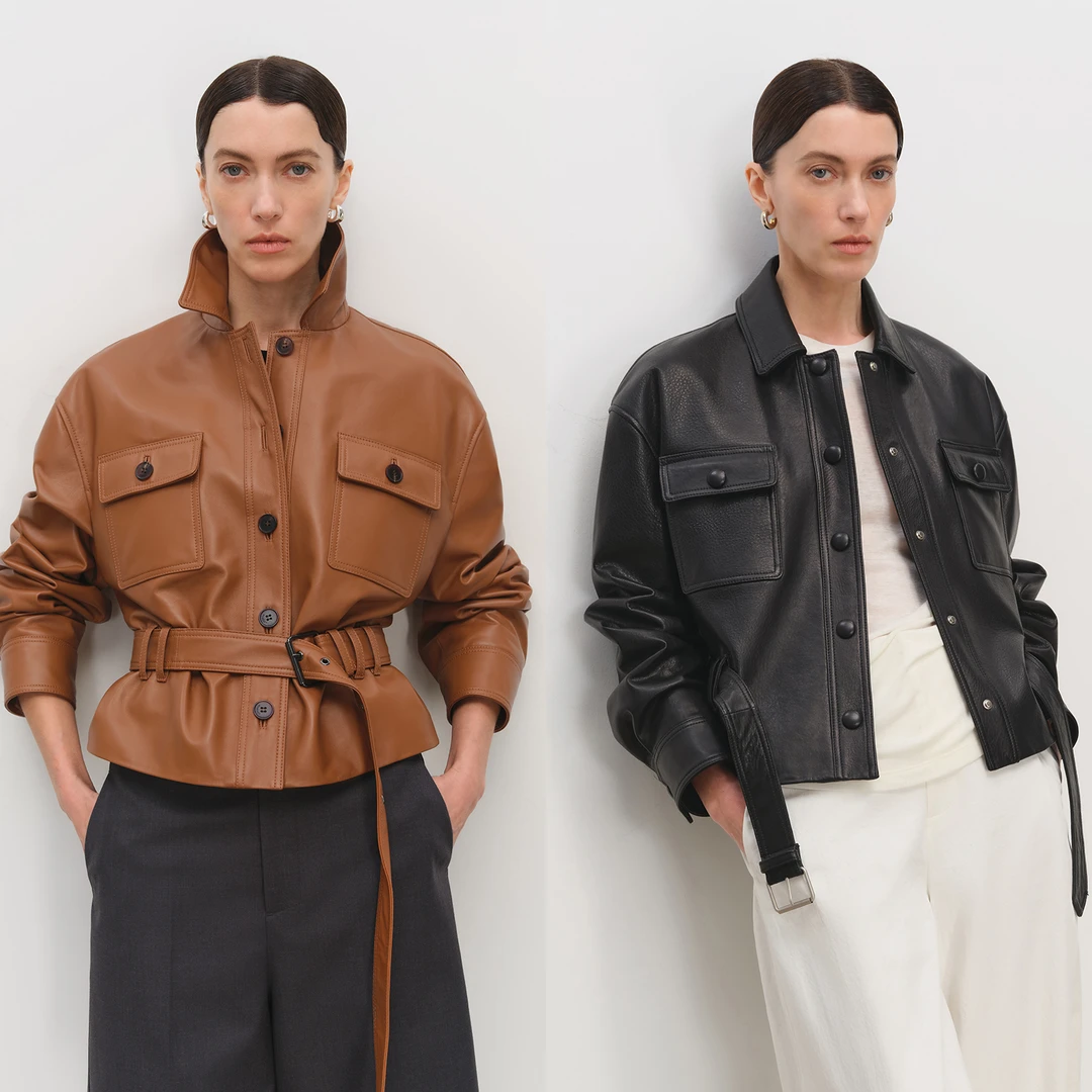 MSBEAST腰间时髦丨进口羔羊泡皮&轻涂绵羊皮YS*L衬衫式腰带短皮衣