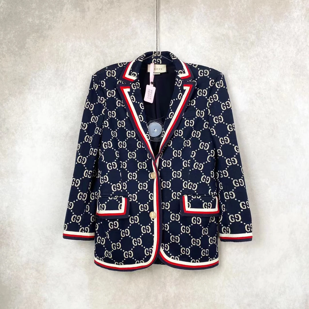 95新 GUCCI/古驰  二二三八四 棉 满印西装外套 xs码 95新 微瑕
