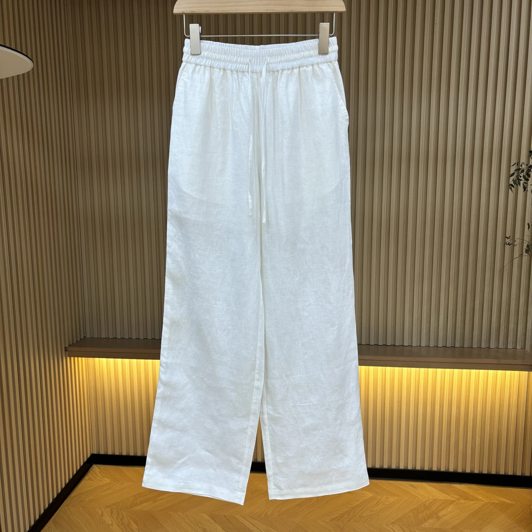 山.尔【玖熙】极简纯色百搭亚麻裤