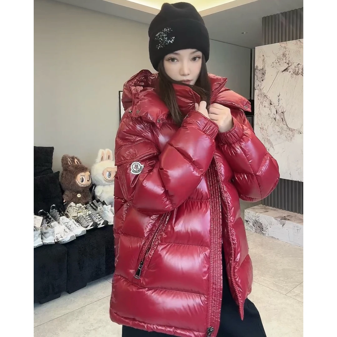 未使用 MONCLER 【25年红色】女款Maire连帽羽绒服