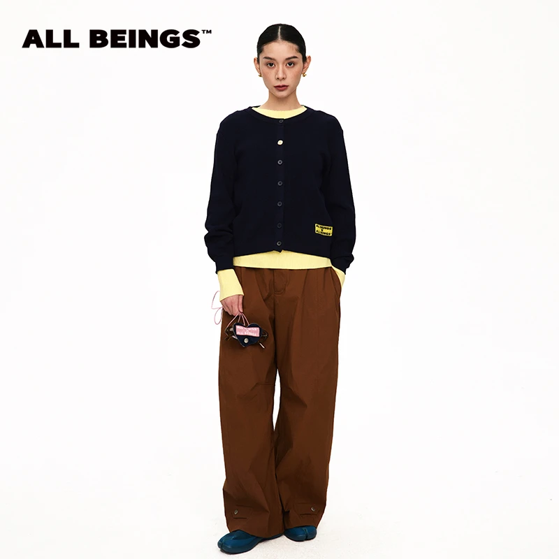 ALL BEINGS【年中折扣款】希林娜依·高 假两件撞色羊毛针织套头衫